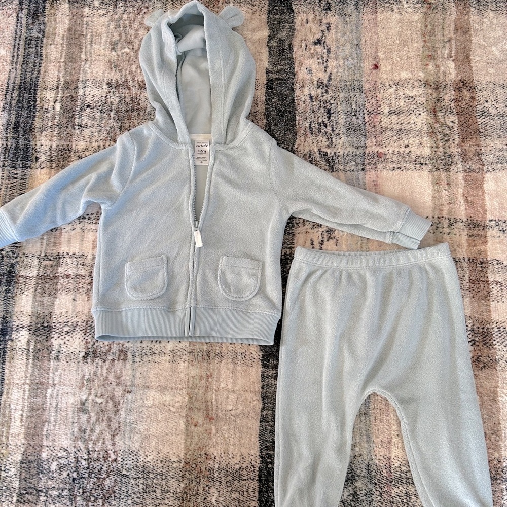 *Carters* Terry Hoodie Set (12mo)